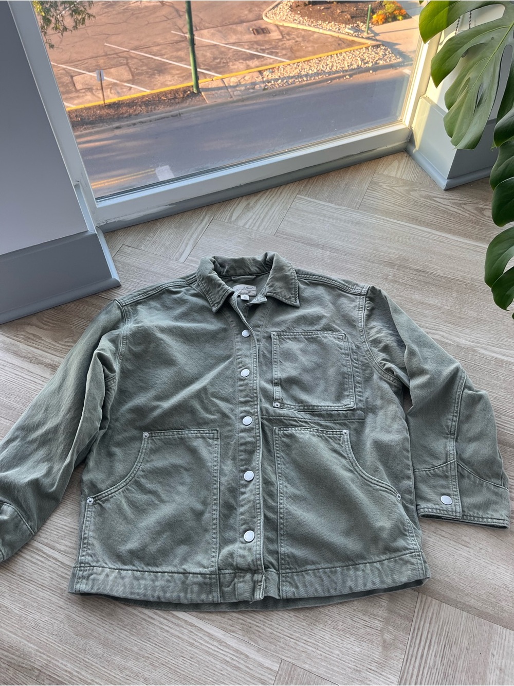 Universal Thread Cotton Olive Green Denim Chore Jacket